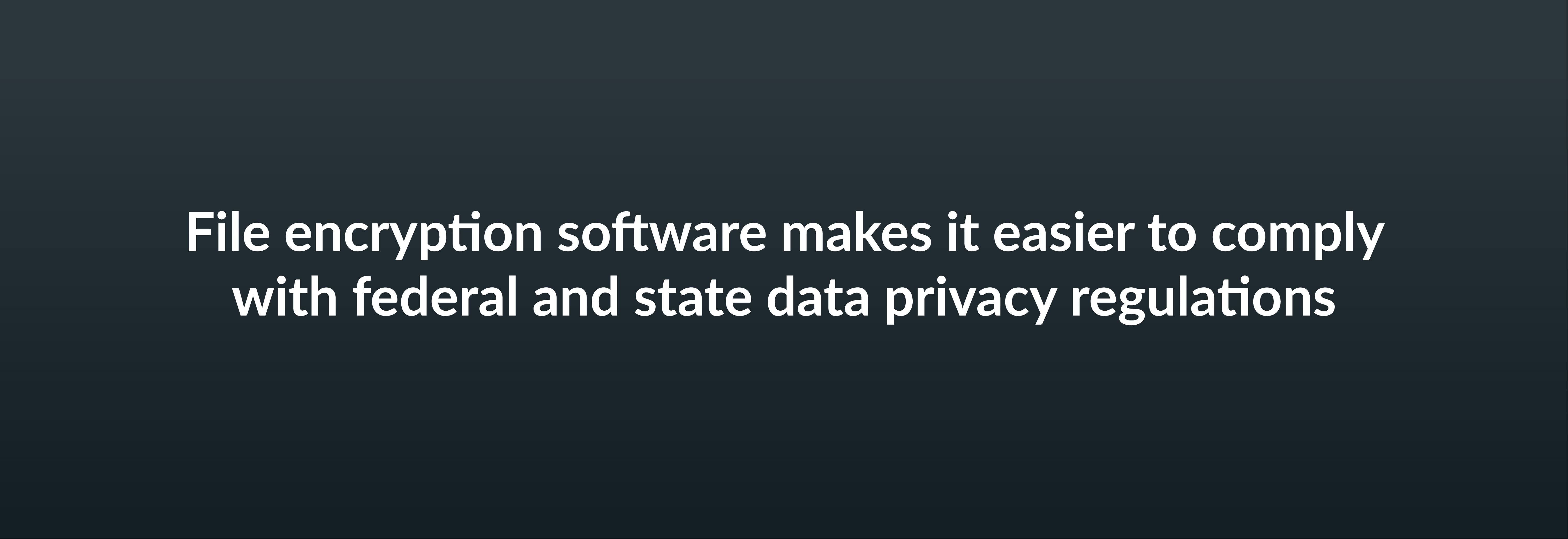 File encryption software makes it easier to comply with federal and state data privacy regulations